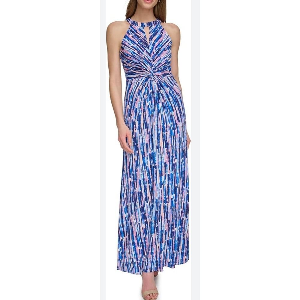 Eliza J Halter Neck Twist Front Maxi dress Multicolor Size 6